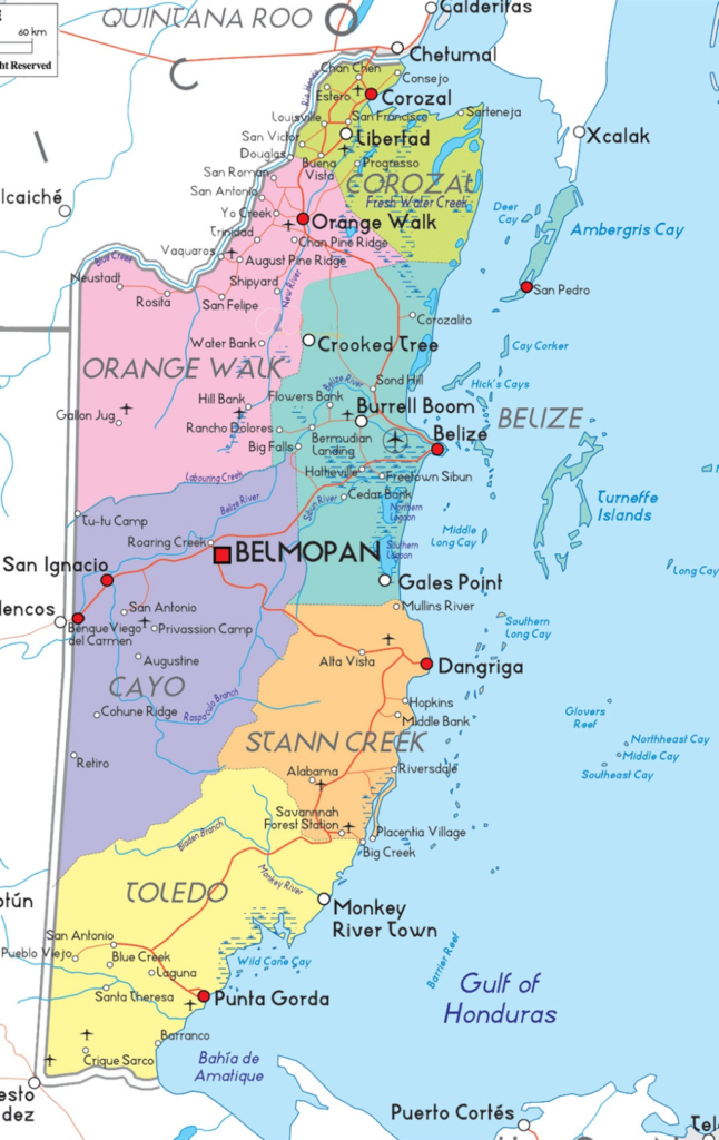 Belize Map | Darah Travel